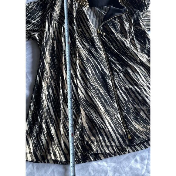 VintageBlack MSK Women’s Sz 2XL Bell Sleeve Top With Sheer Gold Light Chain - Picture 5 of 16